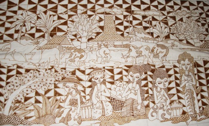 Batik Waxing design before colouring